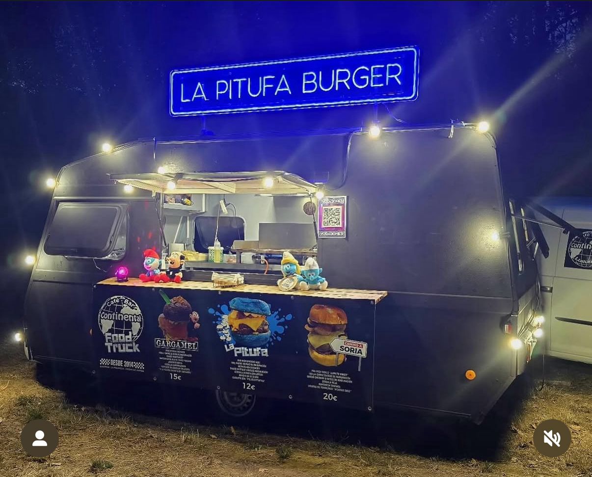 Letrero luminoso LED para restaurante La Pitufa Burger - Asturias